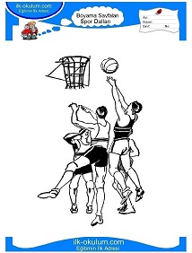 Çocuklar İçin Basketbol Boyama Sayfaları 